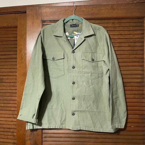 Polo Ralph Lauren womens peace love green military jacket